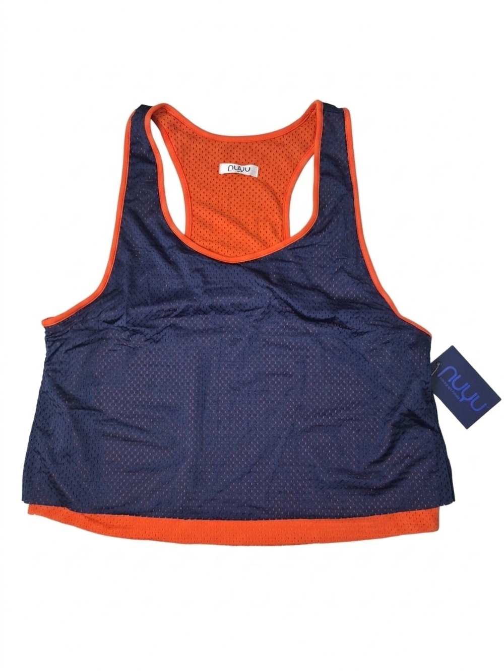 NWT Nuyu Syracuse Cuse Double Layer Mesh Crop Tank L
